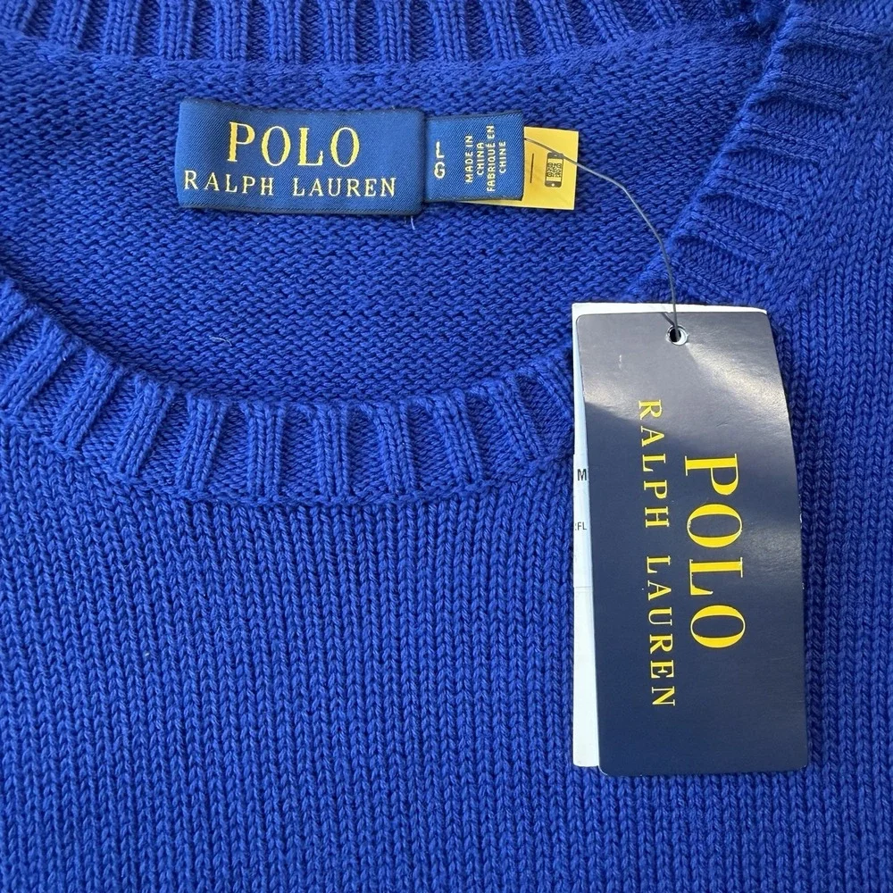 NWT Polo Ralph Lauren Classic Signature POLO Logo Royal Blue Men's Large